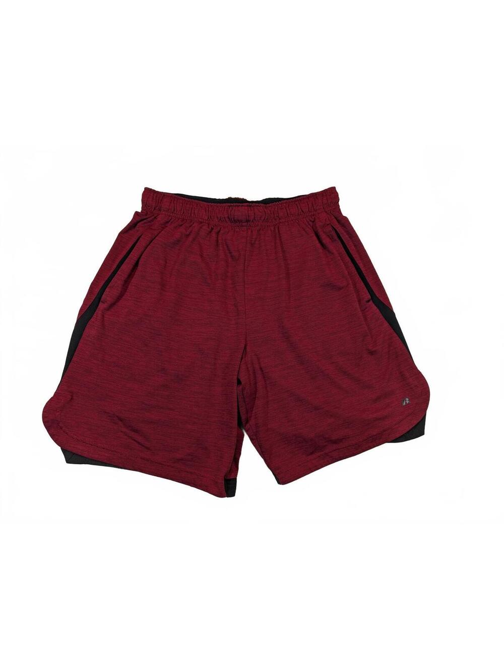 Russell Dri-Power Burgundy Athletic Training Drawstring Shorts Mens Medium 32-34